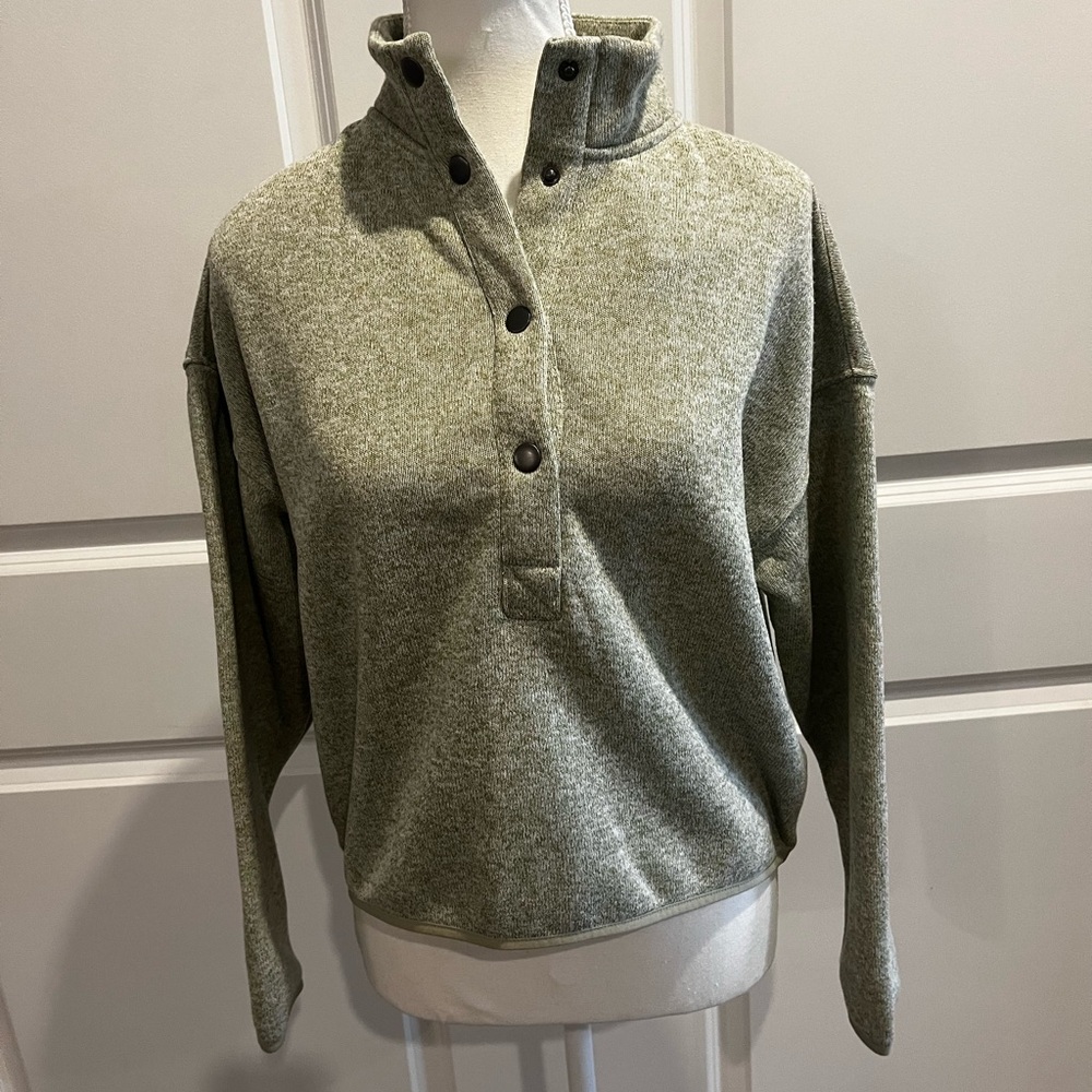 NWT Crop THREAD & SUPPLY 1/2 Clip Pullover